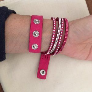 Hot Pink Wraparound Studded Bracelet NWOT